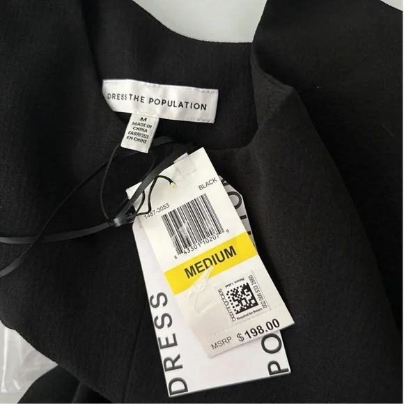 NEW‎ Dress the Population [ Medium ] Amy One Shoulder Crepe Gown in Black